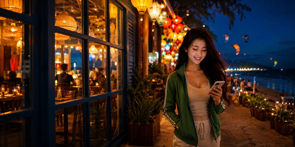 Người dùng thư giãn với cà phê và trải nghiệm casino di động tại Mũi Né